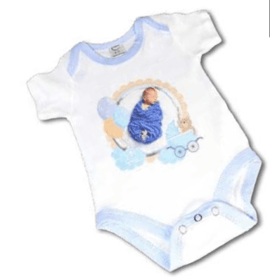 בגד גוף שרוול קצר חיצונ פוליאסטר(שטח הדפסה) חלק פנימי מבד 100% כותנה רך ונעים למגע