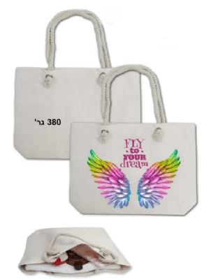 תיק קניות עם ידית חבל מידות התיק 37/47